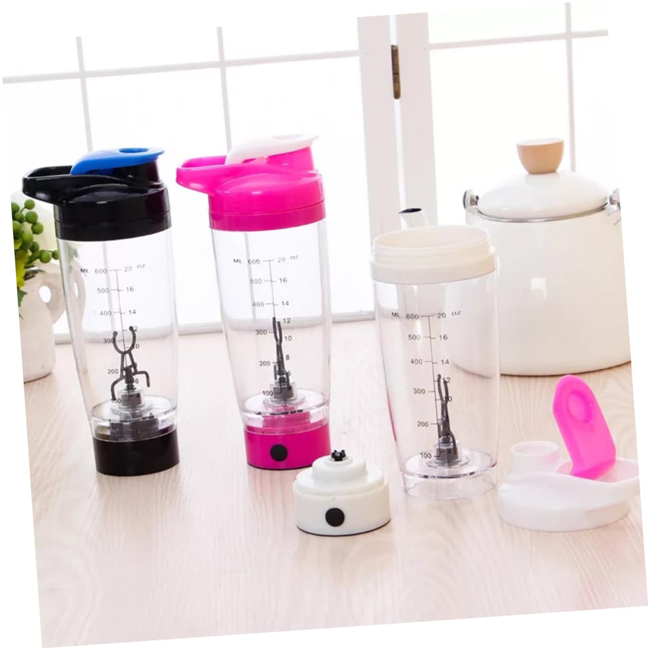 Alipis Elektrischer Shaker 600ml aus Pp, Batteriebetriebene Rührflasche