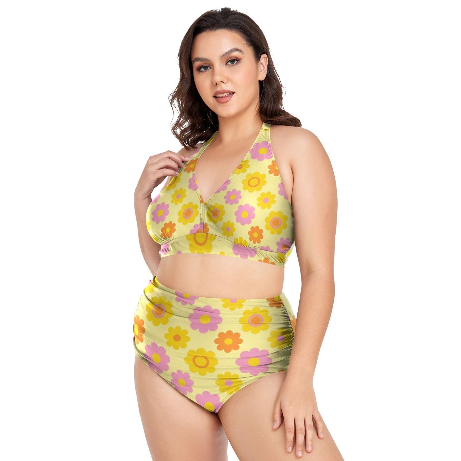 FRODOTGV Curvy damskie dwuczęściowe zestawy kąpielowe L-4XL