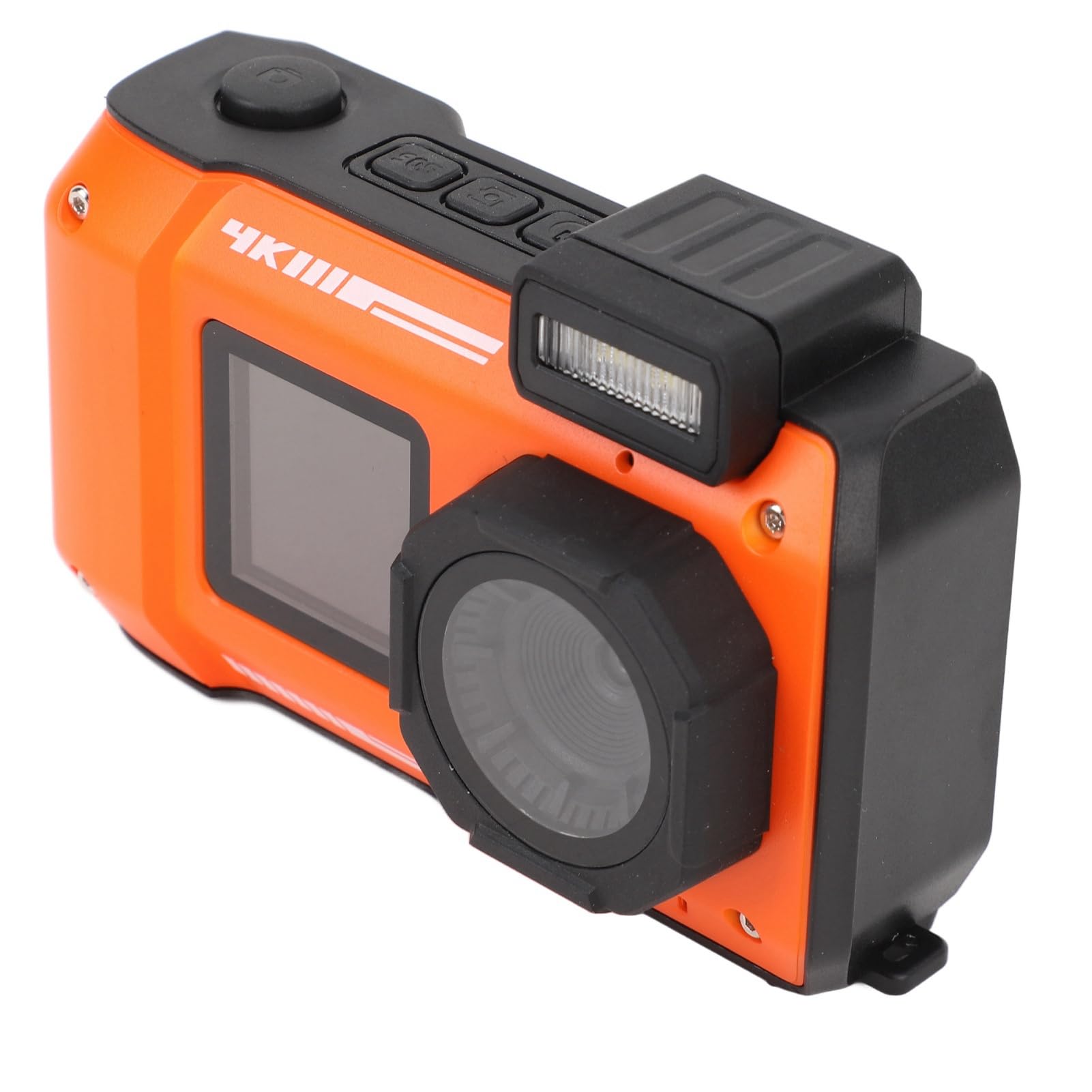 Appareil photo sous-marin 4K étanche 65 MP avec zoom 18x - Écran arrière de 2,88 pouces - Écran avant de 1,44 pouces - Batterie de 2500 mAh - Pour la plongée en apnée, la plongée, la plage
