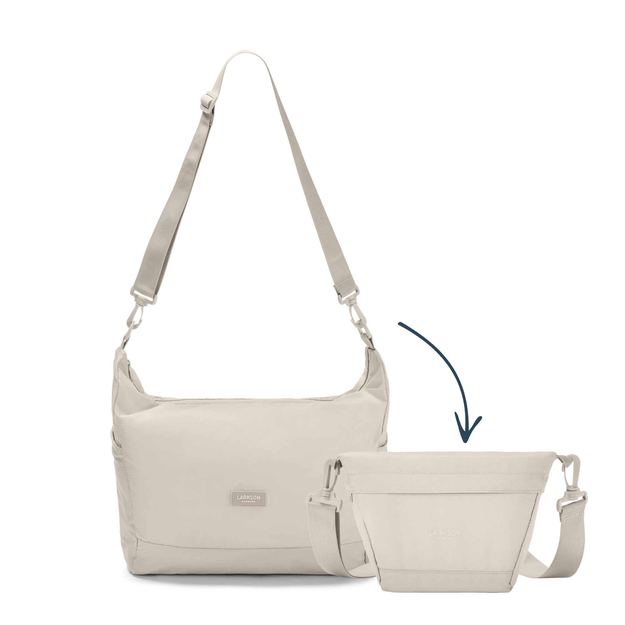 LARKSON Shopper Borsa Donna & Uomo - Olea - Tote Bag Pieghevole con Cerniera - Foldable Shopping Bag - 14 Litri - Pieghevole a Borsa a Tracolla - Leggera