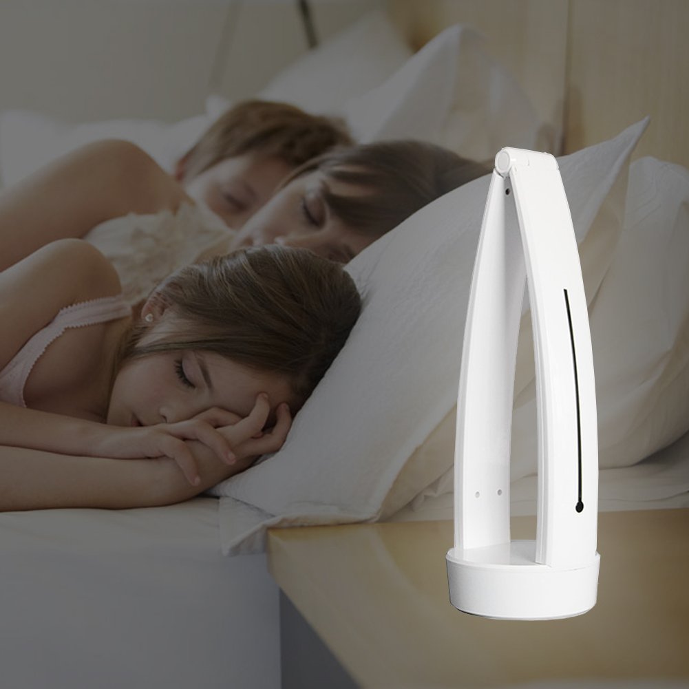 Lampe de Bureau et de Chevet à Led avec Stepless Variateur Tactile - Idéal pour Enfant Chevet - Portable et Rechargeable - Pliable à 180° - Autonomie de 8 Heures - 3 Types de Lumière