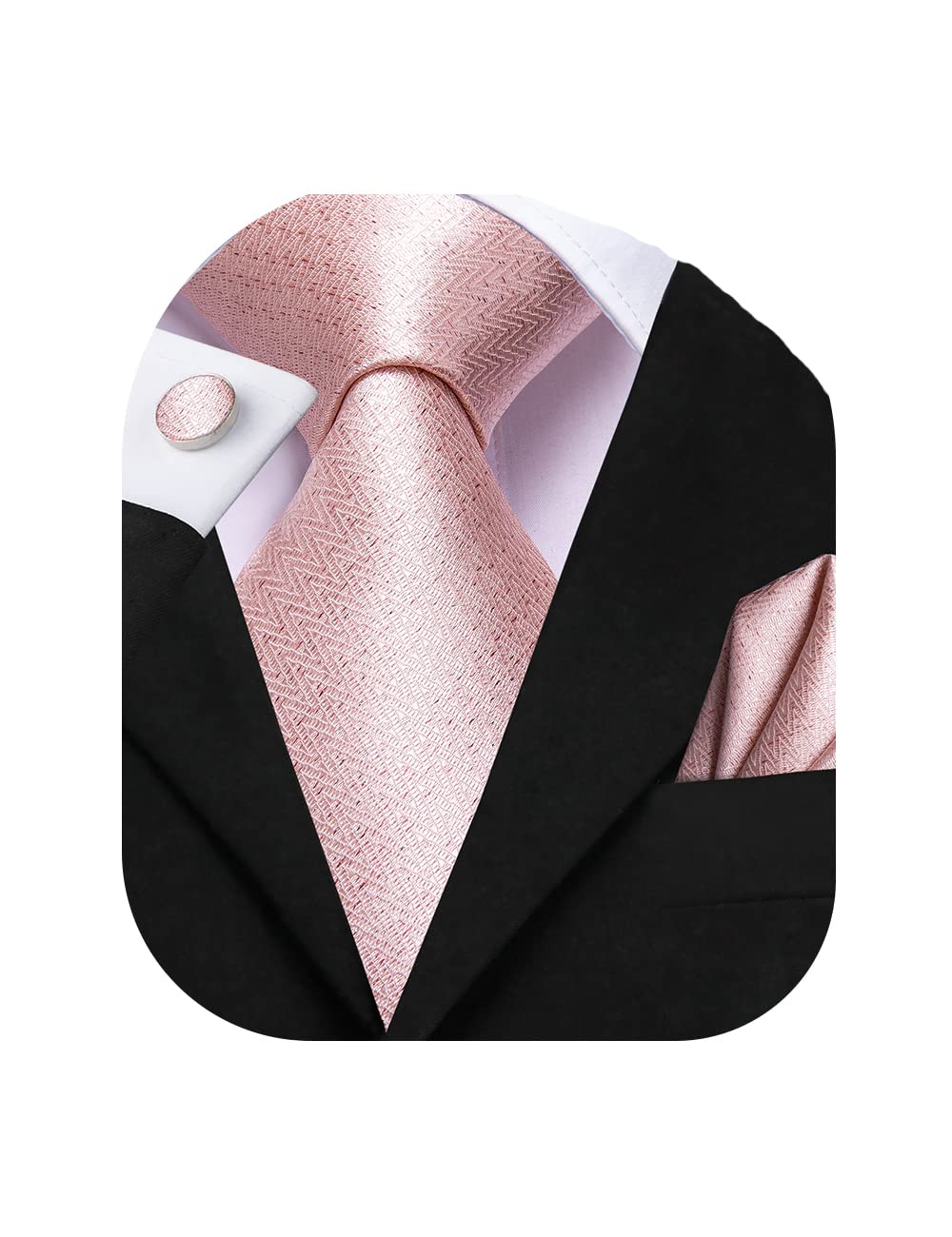 Dubulle Mens Paisley Floral Silk Tie for Men Striped Necktie and Pocket Square Cufflinks Set Wedding Business