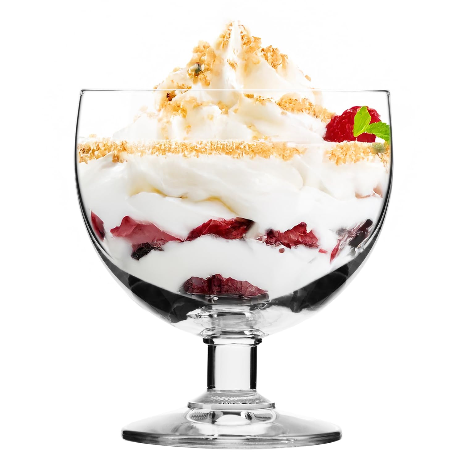 KROSNO Pucharki do Lodów, Deserów i Owoców Tasting, Zestaw 6 x 350 ml | Szkło Kryształowe Bezołowiowe, do musów, panna cotty, sorbetów, galaretek i słodkich przekąsek, zmywarka
