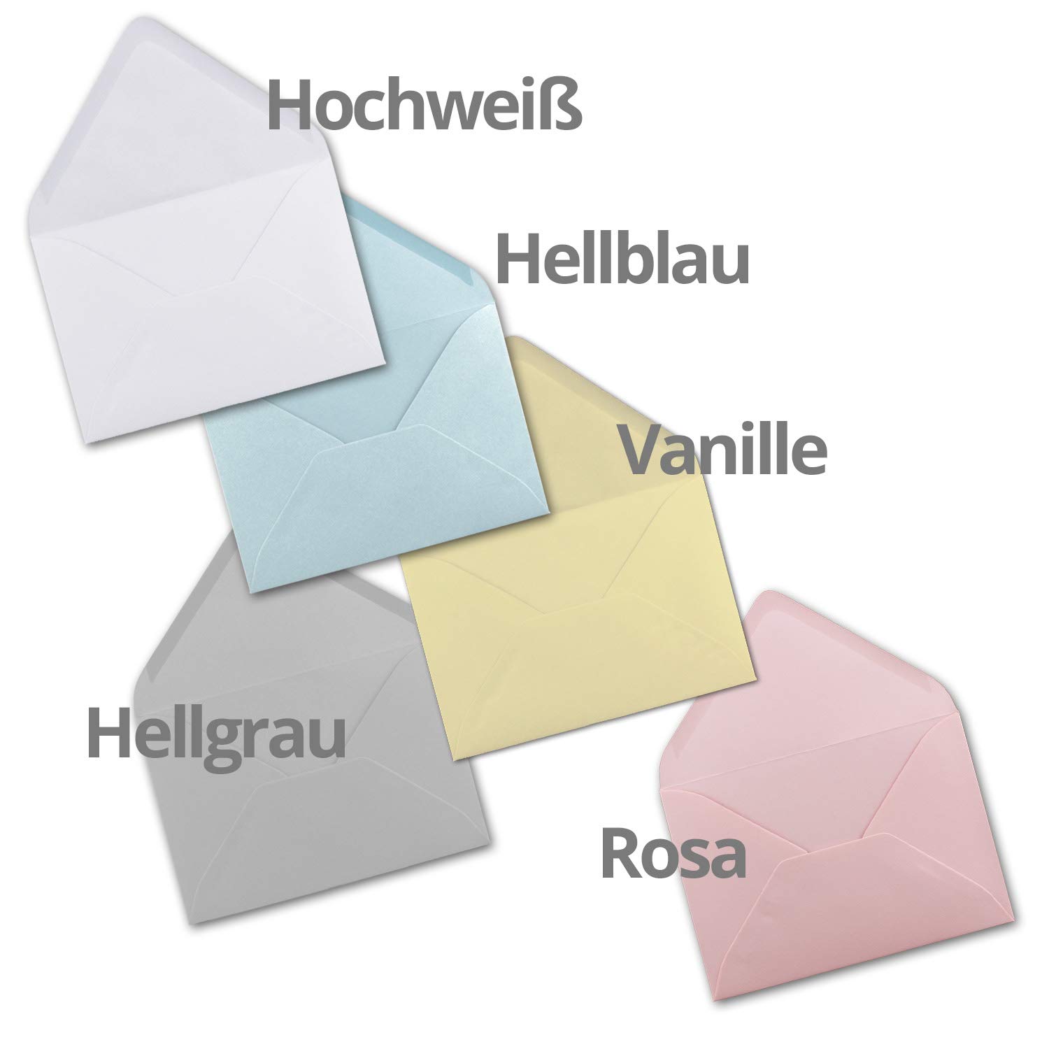 150 Brief-Umschläge - Farbenmix-Paket 2 - DIN C6-114 x 162 mm - Kuverts mit Nassklebung ohne Fenster für Gruß-Karten & Einladungen - Serie FarbenFroh