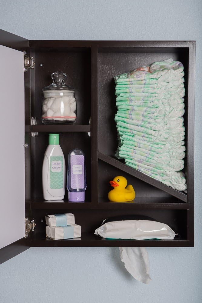 Windel - Incognito Diaper Cabinet (Espresso), Functional Luxury for the New Era of Parenthood