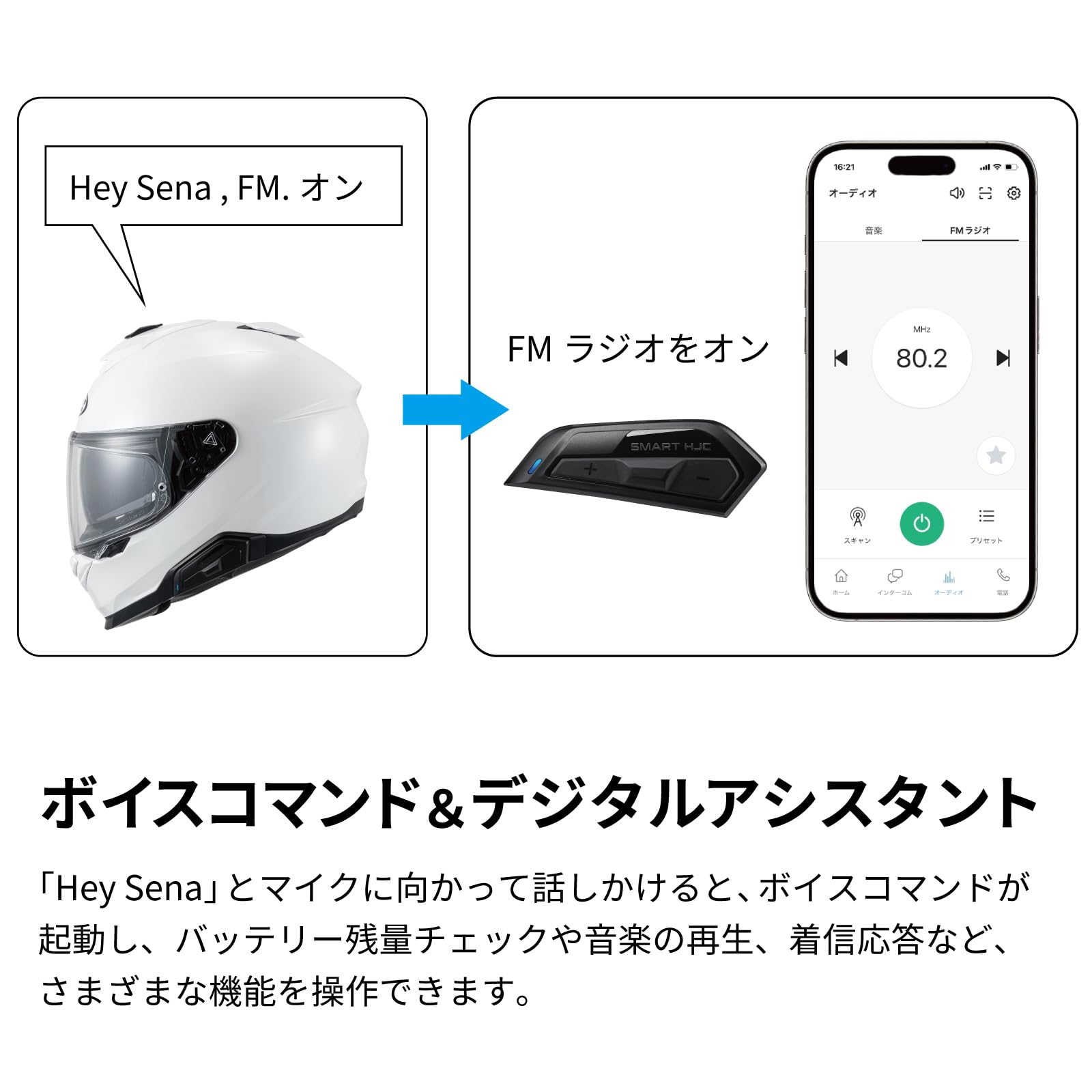 Amazon | HJC HELMETS(エイチジェイシーヘルメット) バイク用 インカム 
