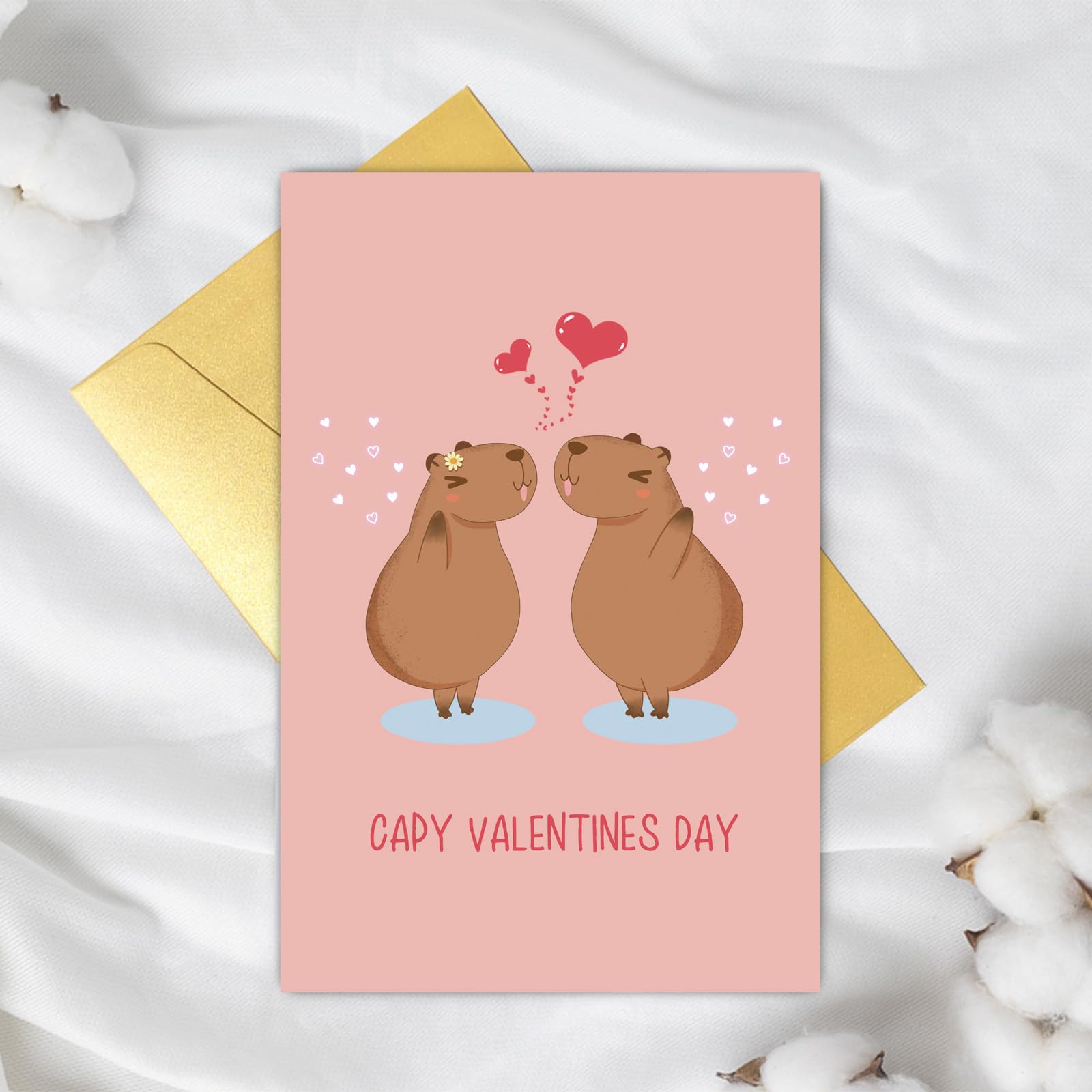Carte De La Saintvalentin Avec Mignon Joli Capybara Animal Amoureux Vacances Personnage De