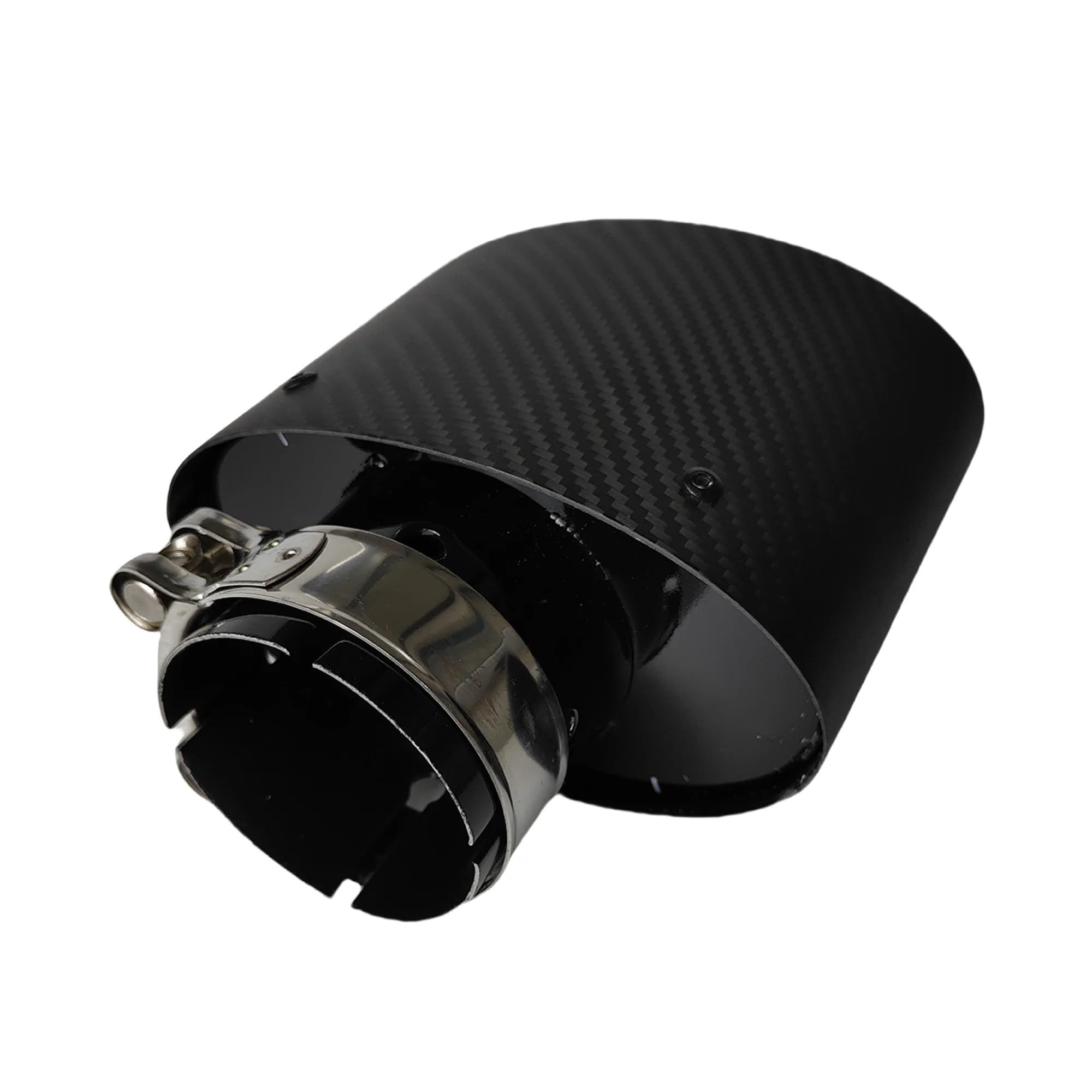 1 Pz Universale Auto Opaco Silenziatore Punta Tubo di Scarico Ugello Decorazione Argento Ovale 150 Mm Inclinazione Sinistra Destra Terminale di Scarico per Auto(Polishing-70mm)
