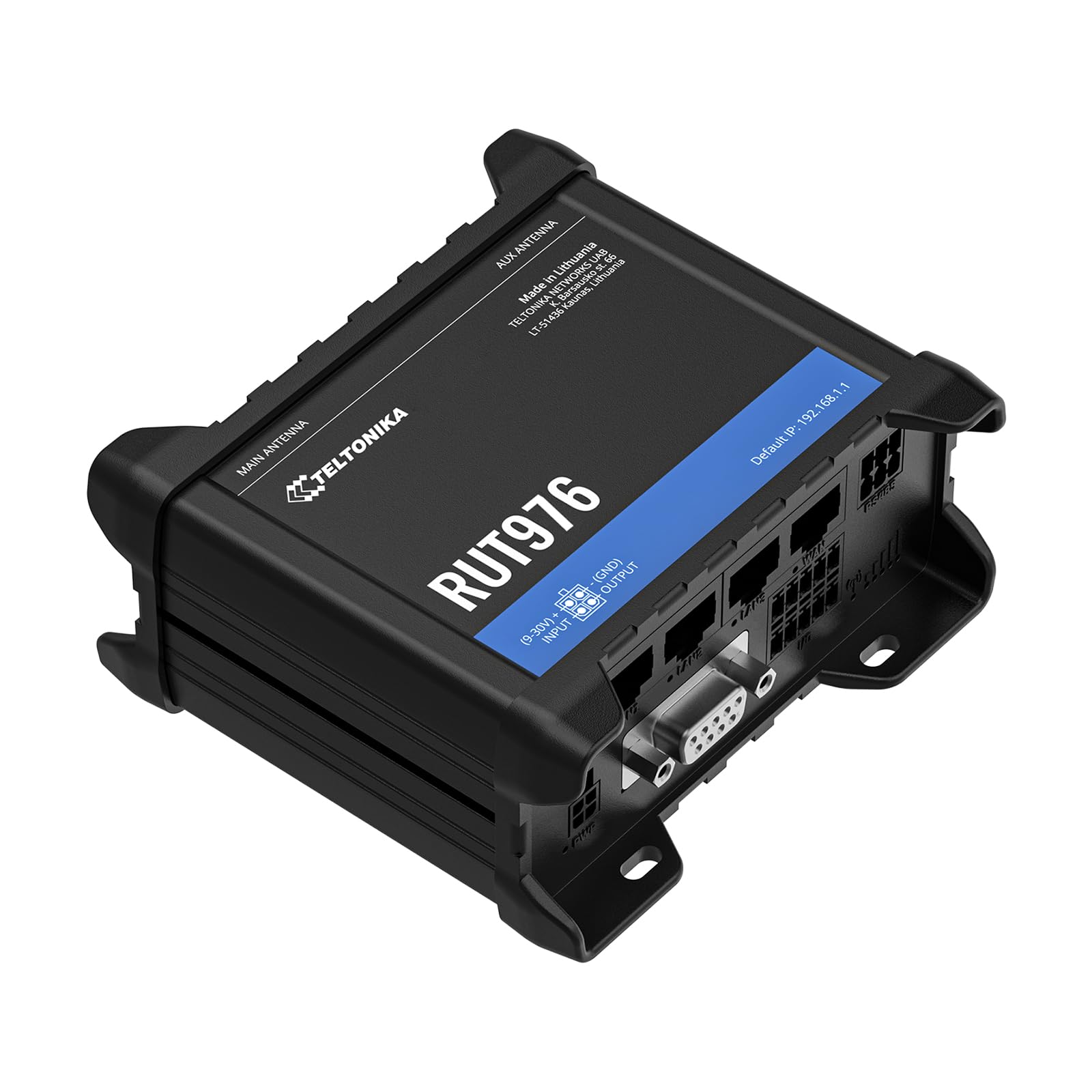 Teltonika Routeur Wi-Fi industriel cellulaire RUT976 RedCap 5G à faible latence et haute capacité, 4G LTE CAT 4, double SIM, RS232, RS485