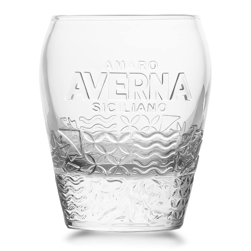 6 bicchieri originali Averna Amaro Siciliano con logo Averna o incisione, trasparenti