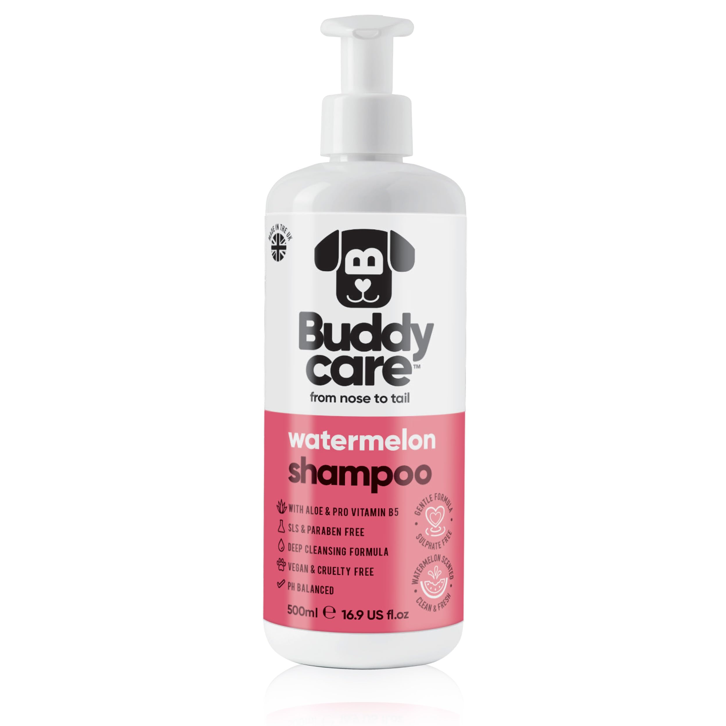 Watermelon Dog Shampoo by Buddycare | Deep Cleansing Shampoo for Dogs | Watermelon Scented | With Aloe Vera and Pro Vitamin B5 (500ml) — image 1