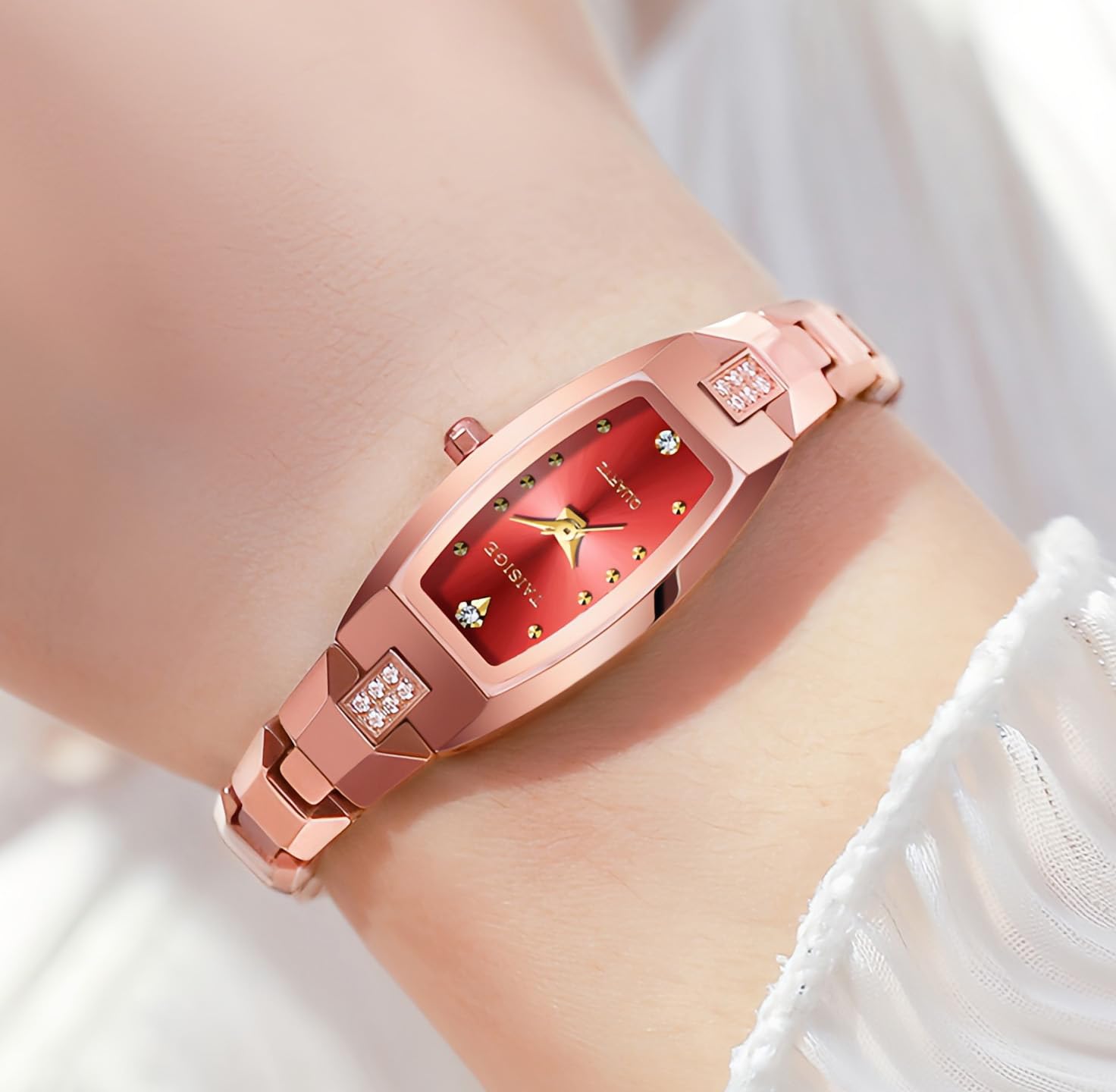MASTOP Orologi sottili sottili in oro per le donne Dainty Hexagon Ladies Quartz orologi da polso cinturino in acciaio inossidabile Orologio analogico alla moda Bracciale di lusso da donna elegante