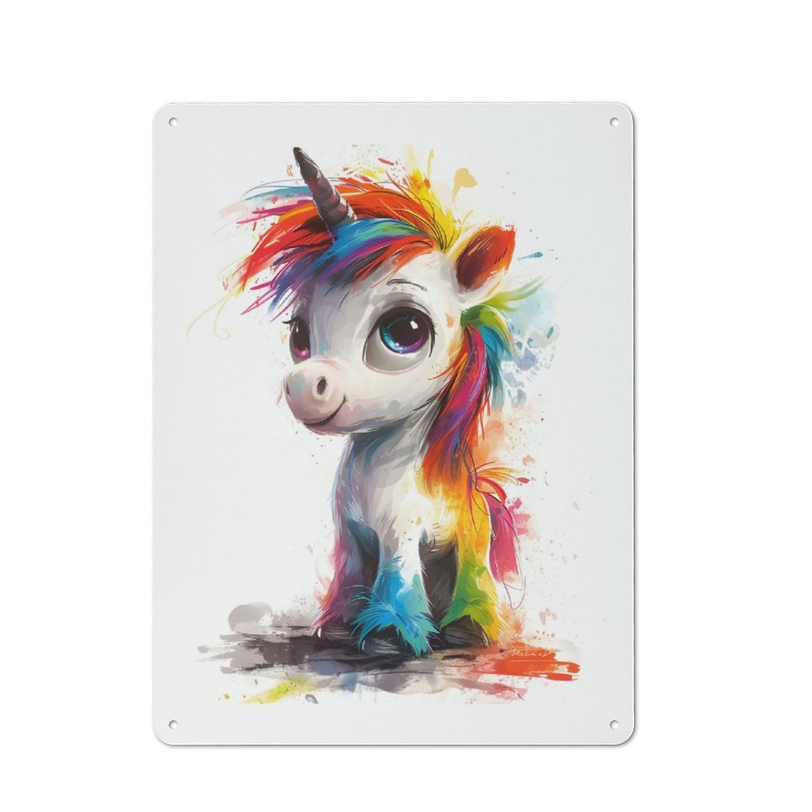 Vintage Vintage Metal Sign 40x30cm Featuring Rainbow Unicorn, Room Wall Plaque for Flat, Dorm Room, Lounge Or Cafe