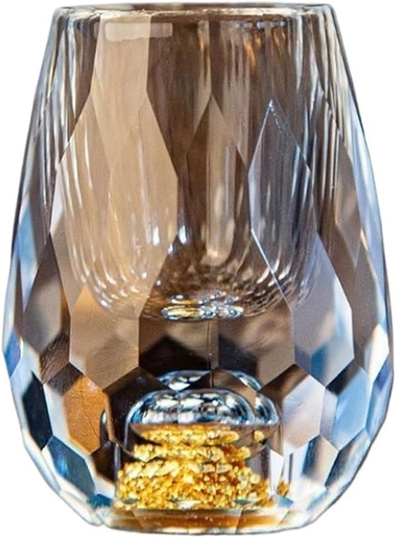 Bicchieri Acqua Vetro Tazza Da Tè In Vetro Con Lamina D'oro A Doppio Fondo In Cristallo 10 Ml