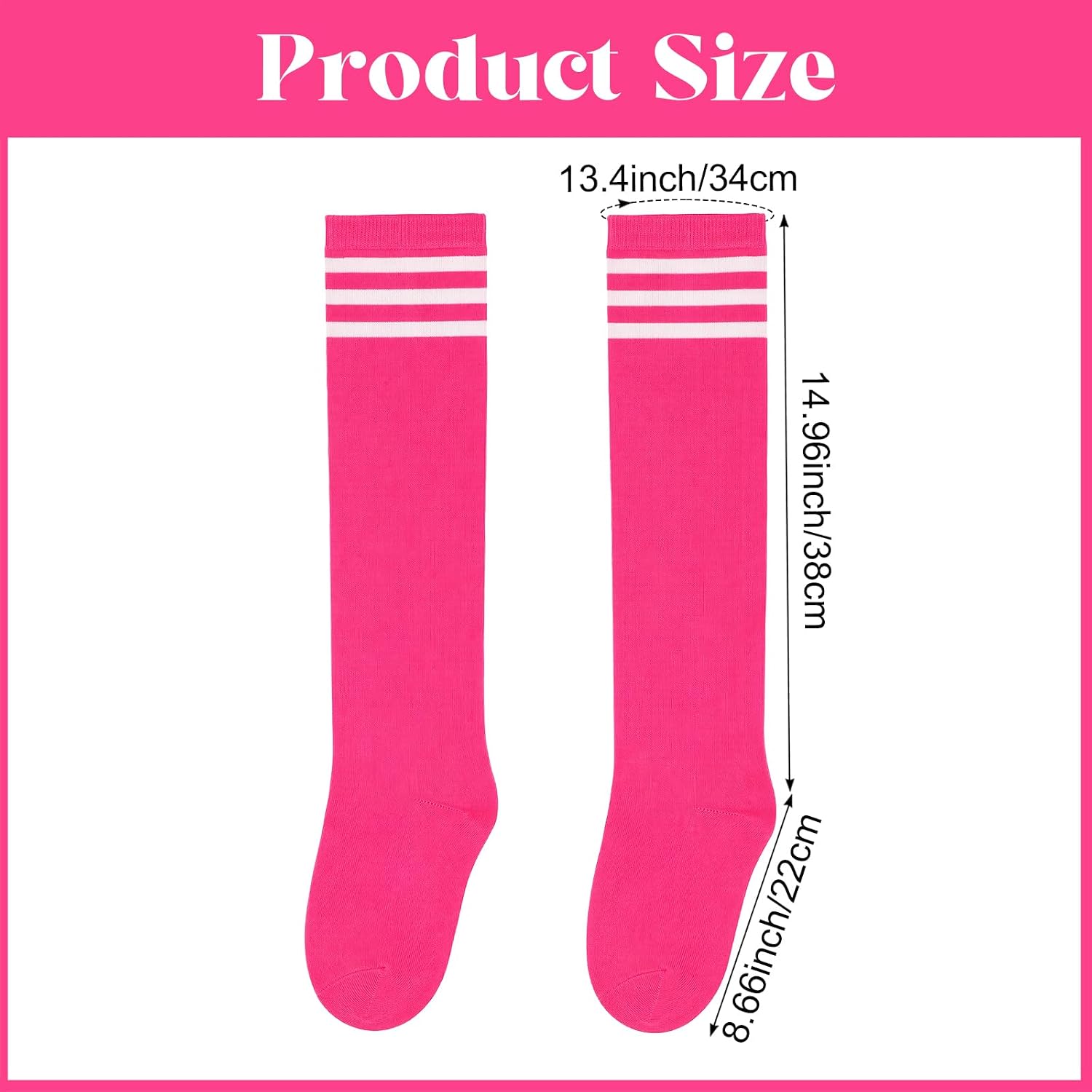 6 Pairs of Sport Socks with Glitter Eye Black Stickers for Adult