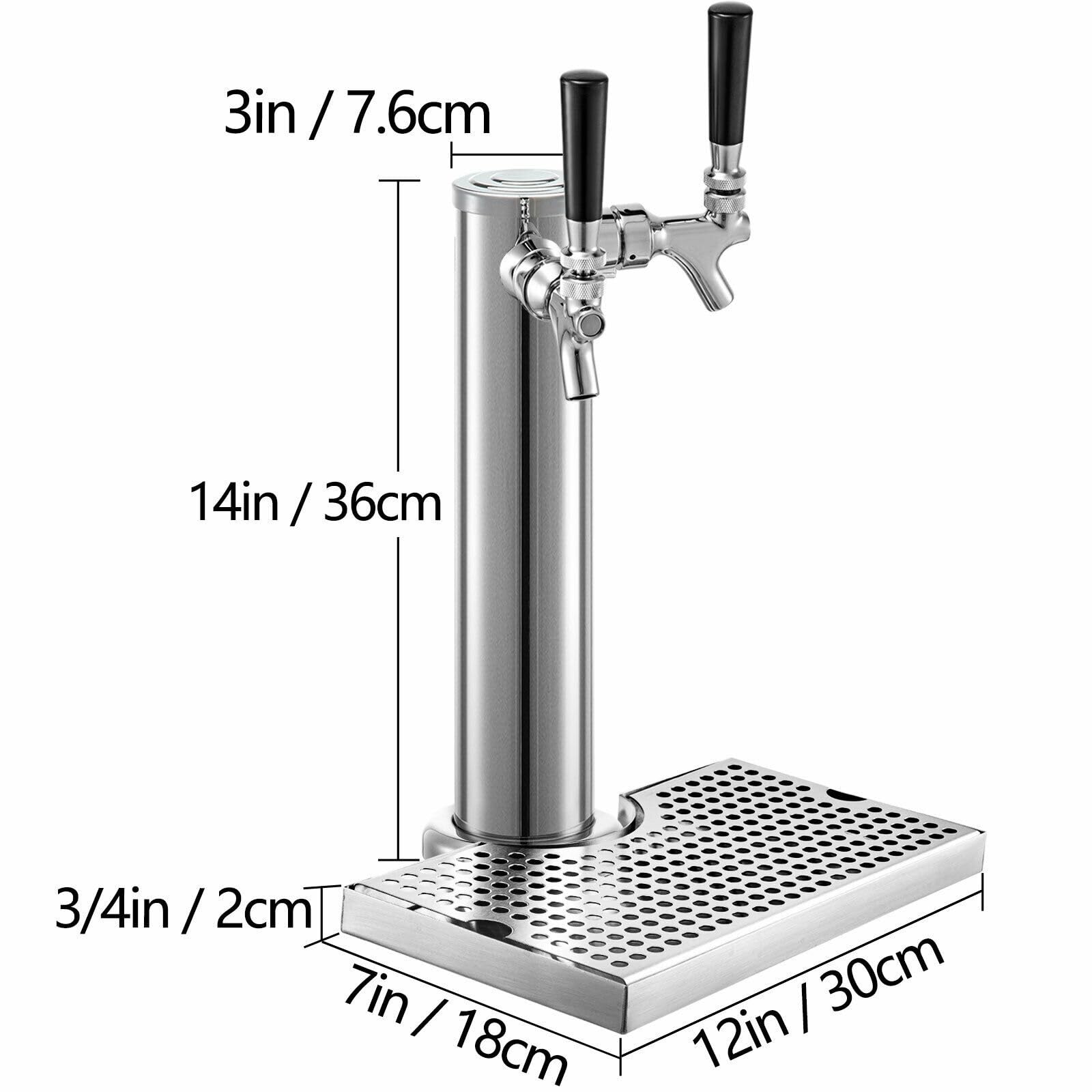 Wieża piwa z beczki Homebrew, zestaw Deluxe Kegerator ze stali nierdzewnej z akcesoriami barowymi regulatora z podwójnym wskaźnikiem(1 Faucet)