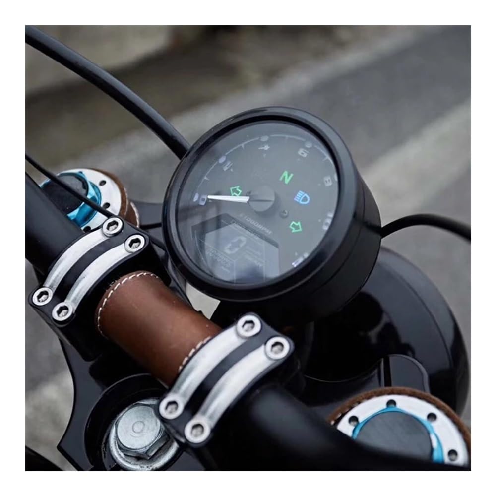 Indicatore Velocità Universale Moto 12000RMP Tachimetro Contachilometri Contagiri 1-4 Cilindri Manometro Digitale Cruscotto