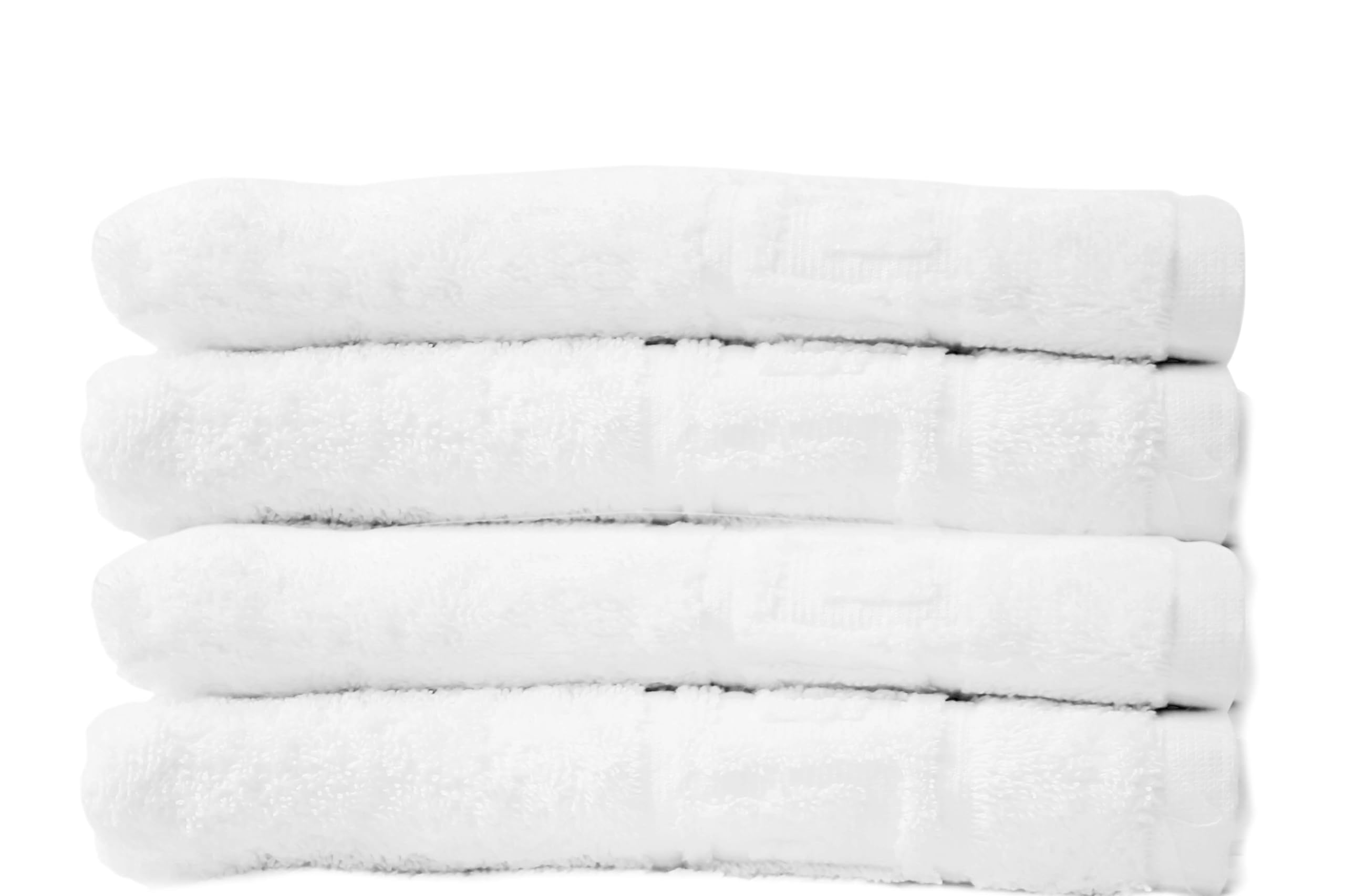 Context Solid White 4 piece set 100% Cotton Hand Towel | Luxury Bathroom Towels | Hotel Quality Size 50X90cm (4, Set of White Colour)