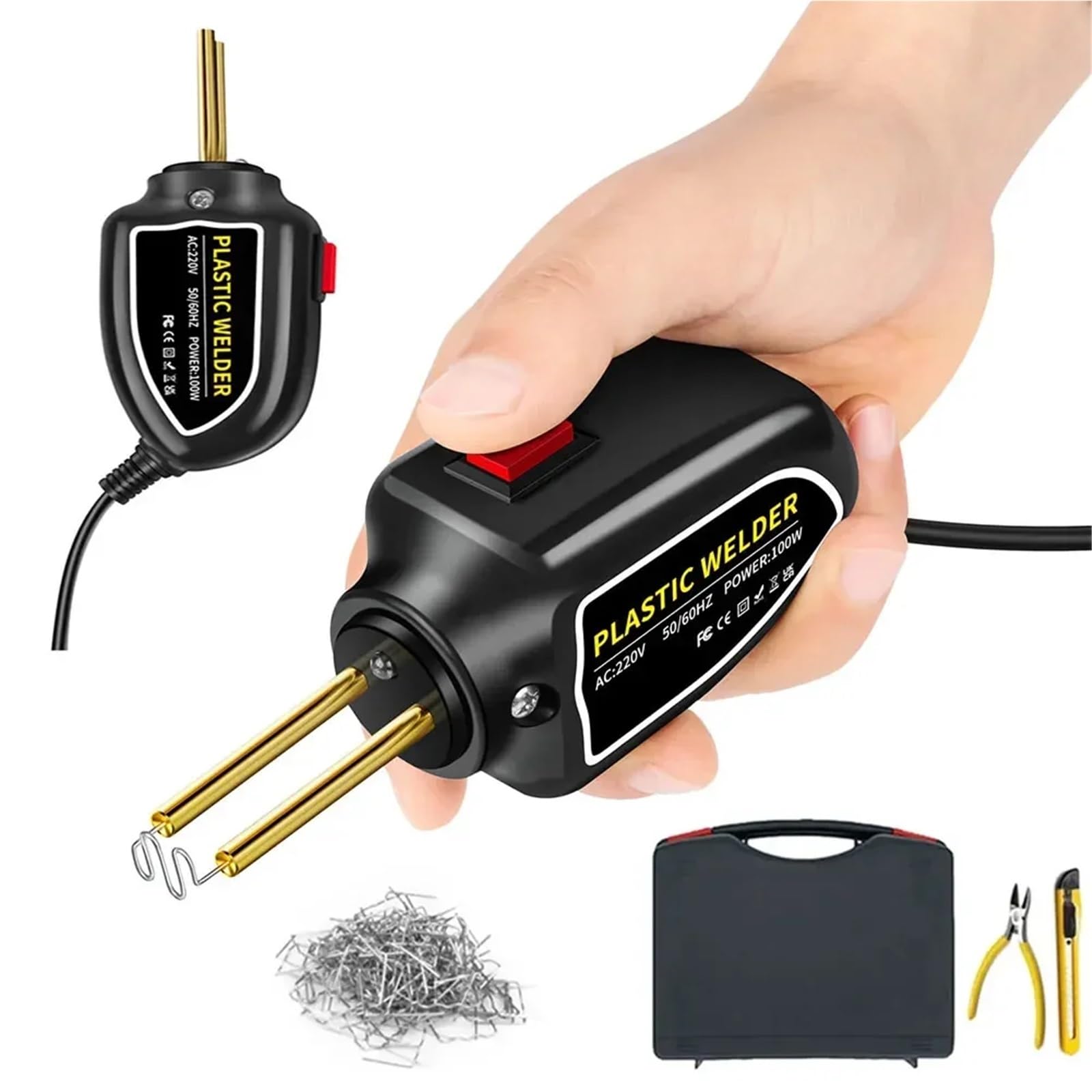 Chiodi di Saldatura Kit di strumenti riparazione auto per graffette per saldatore per paraurti in plastica da 200 pezzi per cucitrice a caldo