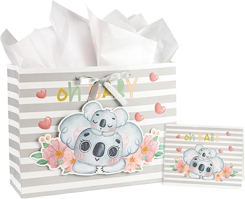 Loveinside Bolsa de regalo para bebé niño con papel de seda y tarjeta de felicitación para baby shower, nuevos padres y más, 16.5 x 12.6 x 5.7 disponible en Yaxa Colombia