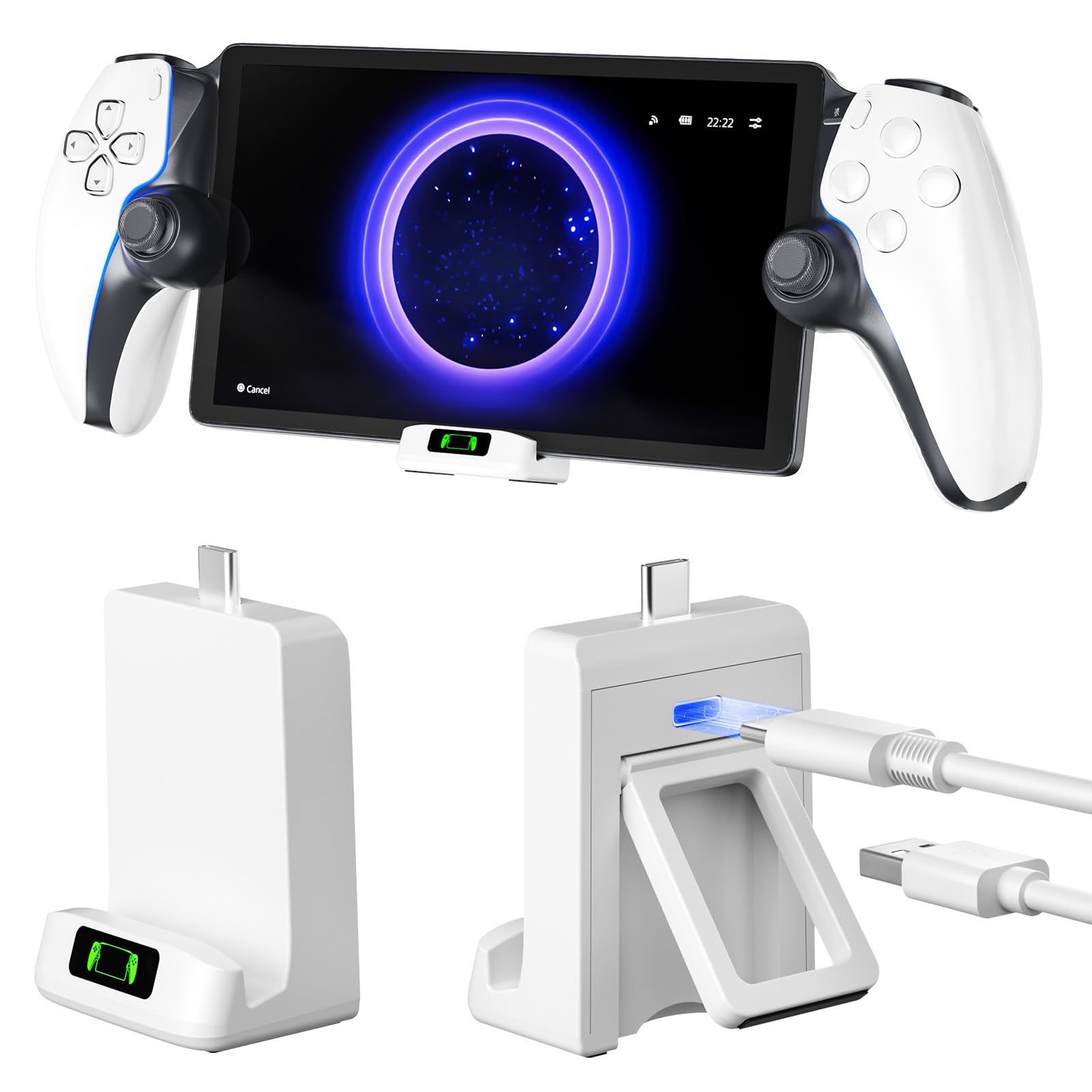 PS Portal Charging Dock and Portal Holder Stand for PS Portal Remote Player with LED Indicators Foldable Pa5