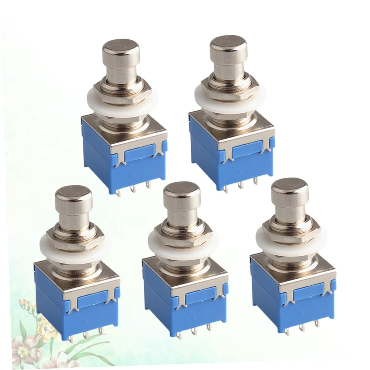 Pedal de Efectos de Guitarra Eléctrica Metal 9 Pines Azul 5 Piezas | True Bypass, Reemplazo de Piezas Viejas o Rotas, Control de Indicador LED