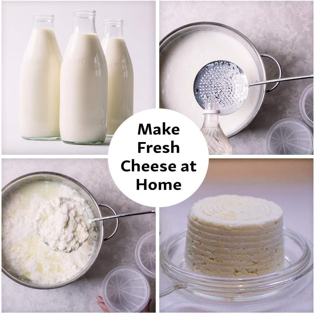 Cheesemaking Molds - Ricotta Cheese Draining Baskets for Home Cheese making Made in Italy
