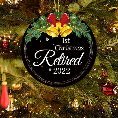 Juesmos Christmas Ornament 2022 First Christmas Retired Ornament Retirement Gifts For Women Men 2022 Retirement Ornaments For Christmas Tree Xmas Present Holiday Keepsake Gifts Decoration #TOP2