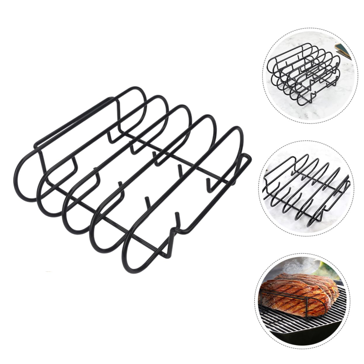 BESPORTBLE Grill Na Zewnątrz Dostaw Mini Garnek Wsparcie Stojak Na Kurczaka Mini Stojak Na Grilla Stojaki Na Grilla Ze Stali Nierdzewnej Żebro Stojak Na Grilla Stojak Na Mięso Do Pieczenia