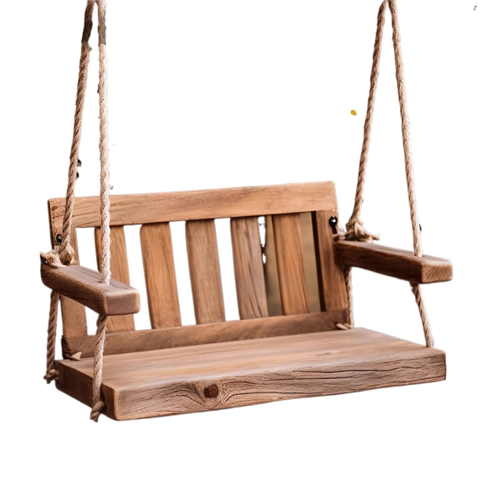 Wooden Swing Bench Solid Wood Swing, Wooden Rocking Chair, Retro Outdoor Courtyard Hammock, Leisure