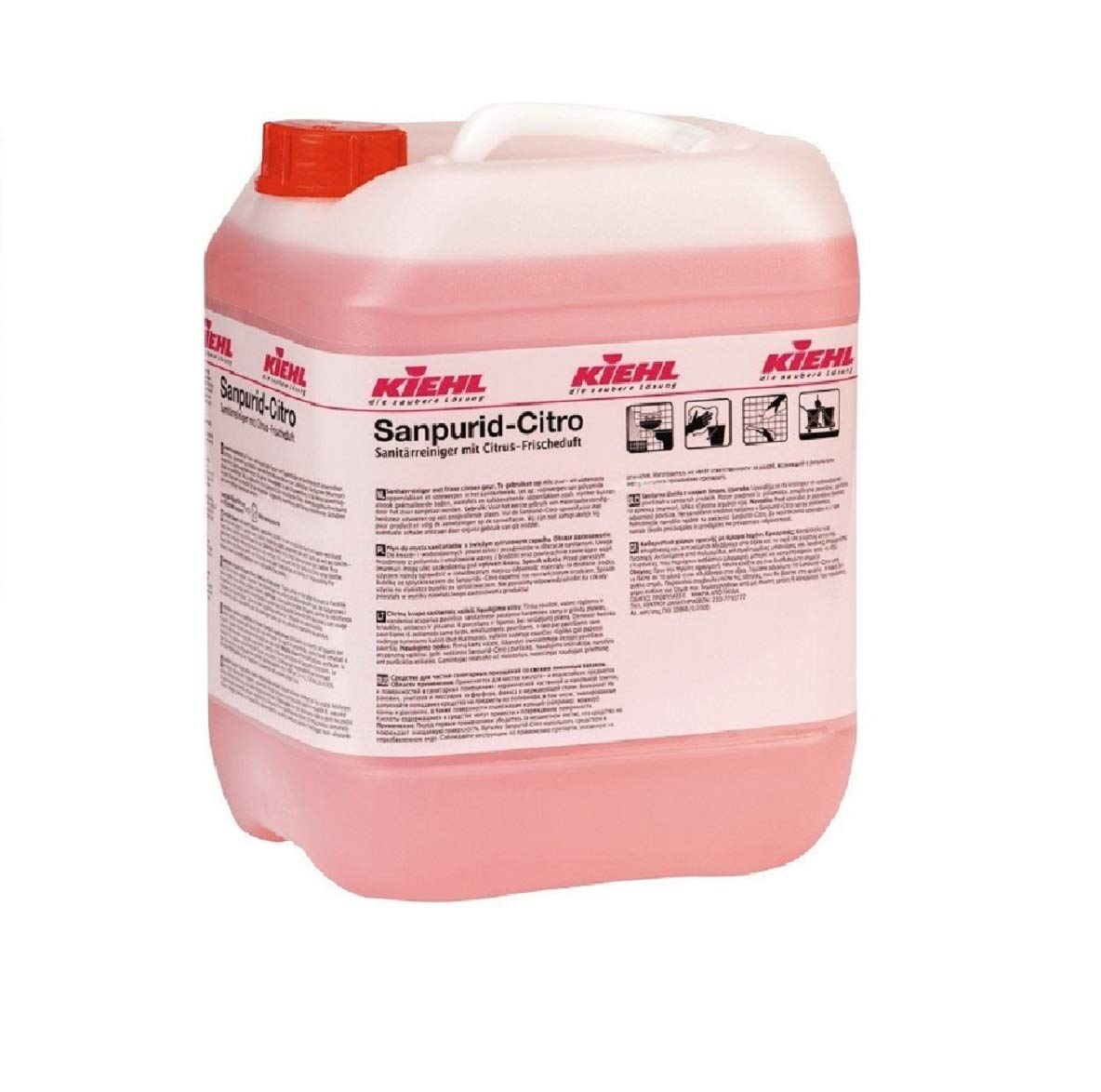 Nettoyant sanitaire – Détartrant – Détartrant WC – Détartrant – Avec chiffon en microfibre professionnel rouge (2 bouteilles = 2 litres)
