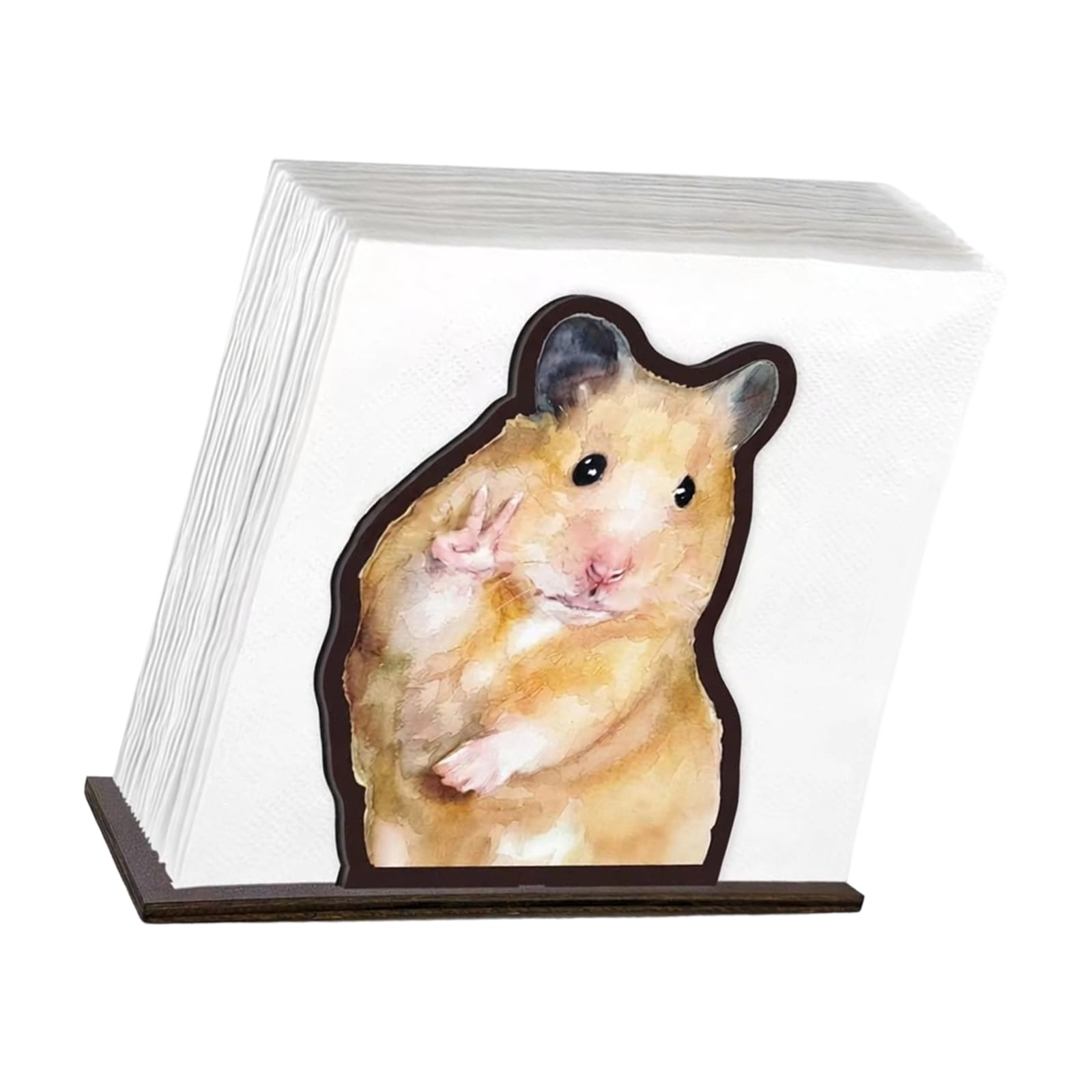 Zxfdsfdbnm Wooden Napkin Stand with Hamster Designs Tissue Towel Dispenser Perfect for Home and Organization Wooden Tissue Paper Holder Stand