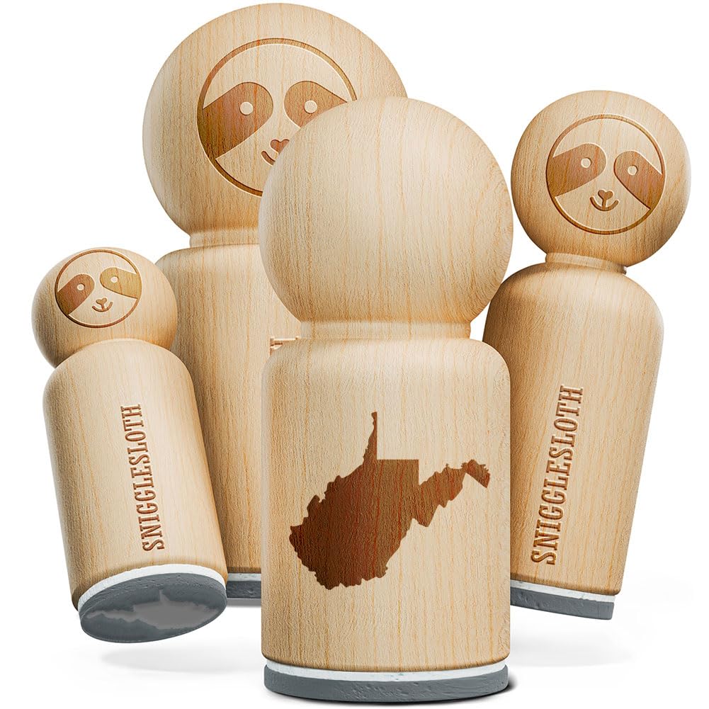 West Virginia State Silhouette Rubber Stamp for Stamping Crafting Planners - 1 Inch Medium