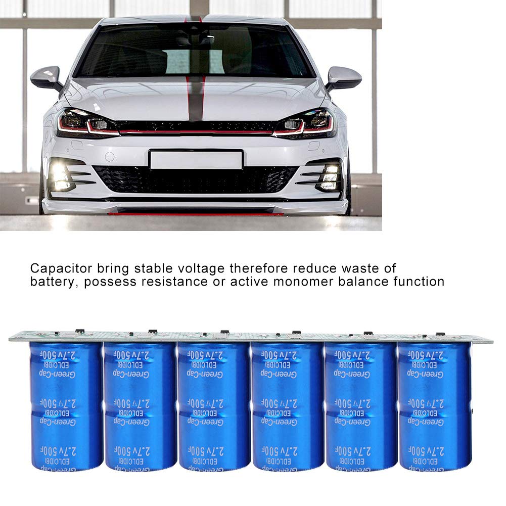 DEWIN Condensador Super Farad, 16 V, 83 F, 6 condensadores de 2,7 V, 500 F, conexión en serie para arranque automático, accionamiento solar del motor, circuitos de reloj