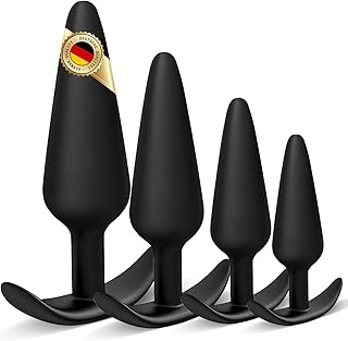 4 Pièces Plug Anal Silicone,Silicone Lisse Set S+M+L+XL,Jouet Anale Relaxation pour Adultes,Sexes Toys pour Homme Femme,Butt Plug Kit pour femmes hommes jouets sexuels anaux