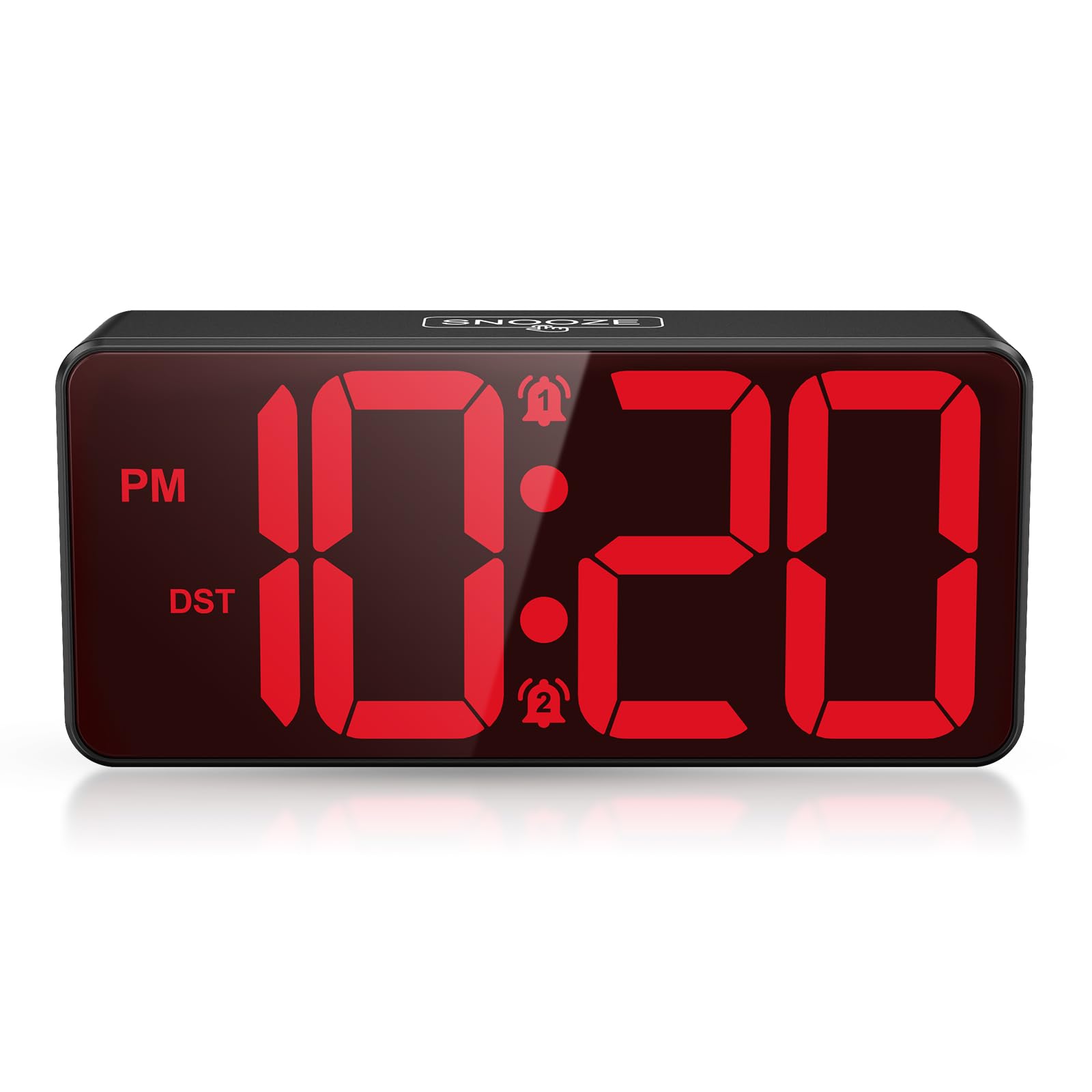 ORIA Battery Powered Digital Alarm Clock, 2-Inch Digits, Dual Alarms