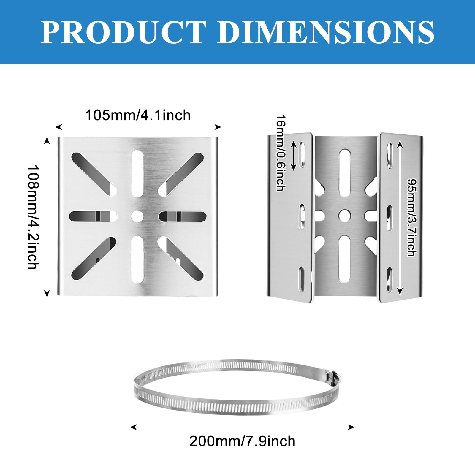 WOPPLXY 2PCS Universal Vertical Pole Mount for Security Cameras No Drill Stainless Steel Brackets for Poles Mounting Corner Bracket for CCTV Cameras - Image 2