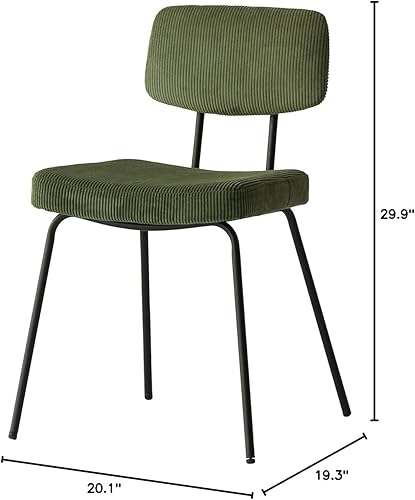 Miniatura 2 de Market Rummy RUT-3591KH Dining Chair, Corduroy Fabric, Adjuster, Width 19.3 x Depth 20.1 x Height 29.9 inches (49 x 51 x 76 cm), Khaki, Seat Surface