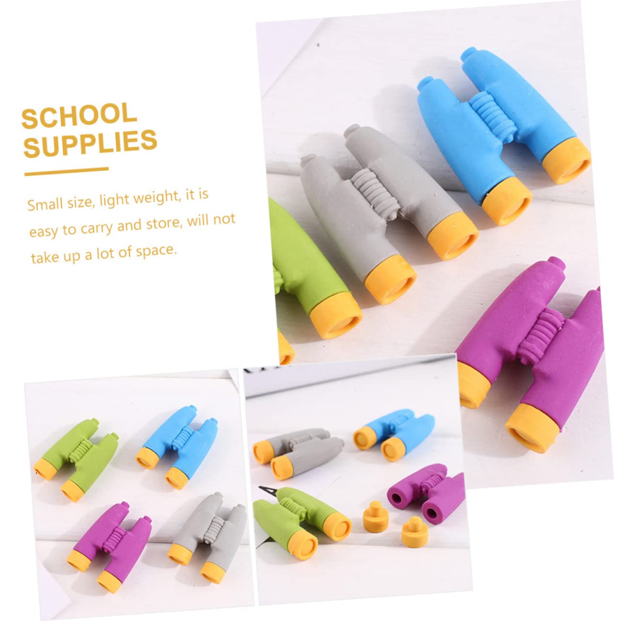 jojofuny 5 Set Gomme Per Studenti Forma Di Telescopio Colorate E Divertenti Cancellare Per Ufficio Gommine Resistenti E Facili Da Usare Per Studio E Disegno 24 Pezzi * 5