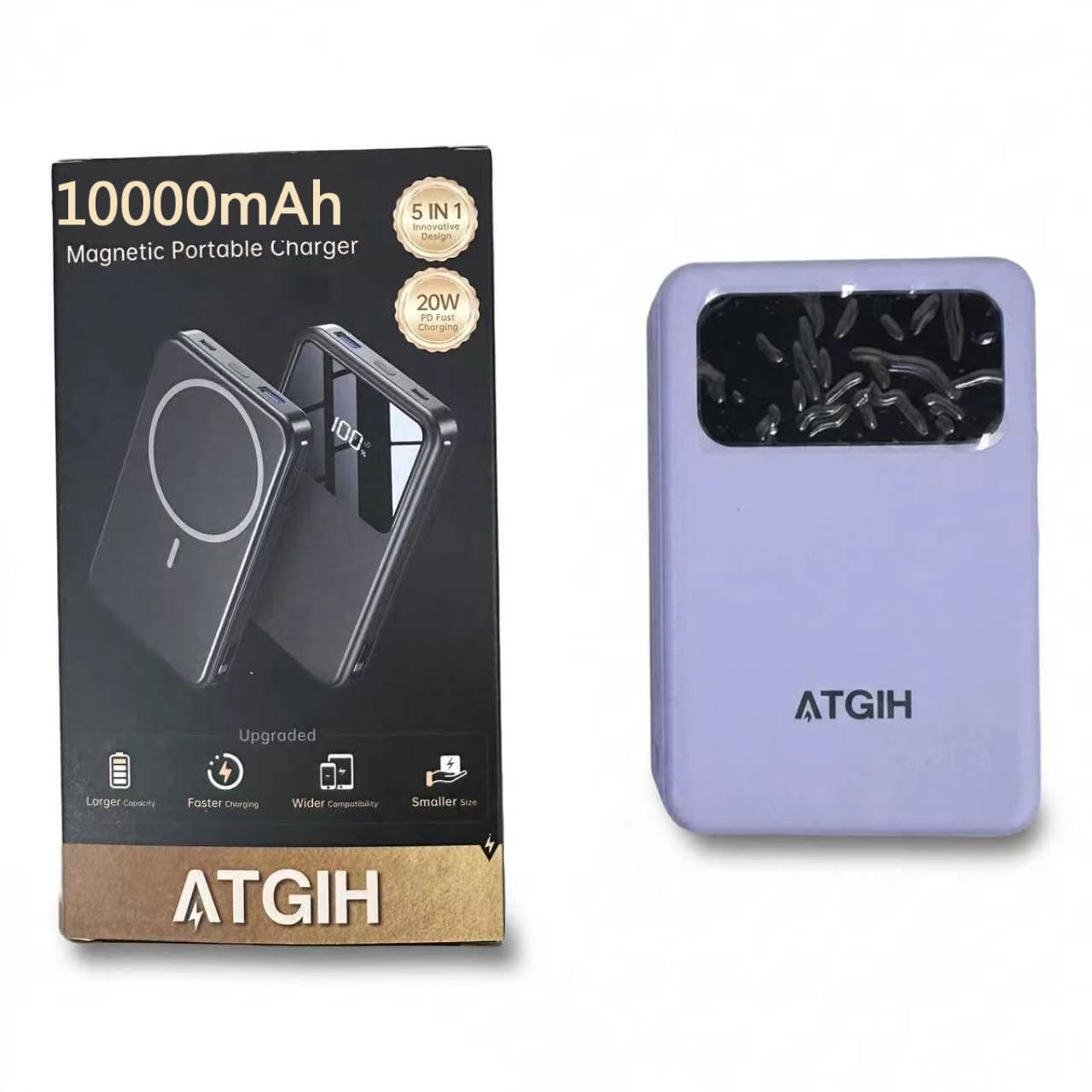 Batterie externe magnétique sans fil 10 000 mAh, 22,5 W PD à charge rapide pour iPhone 17/16/15/14/13/12/11 et toutes les séries, violet