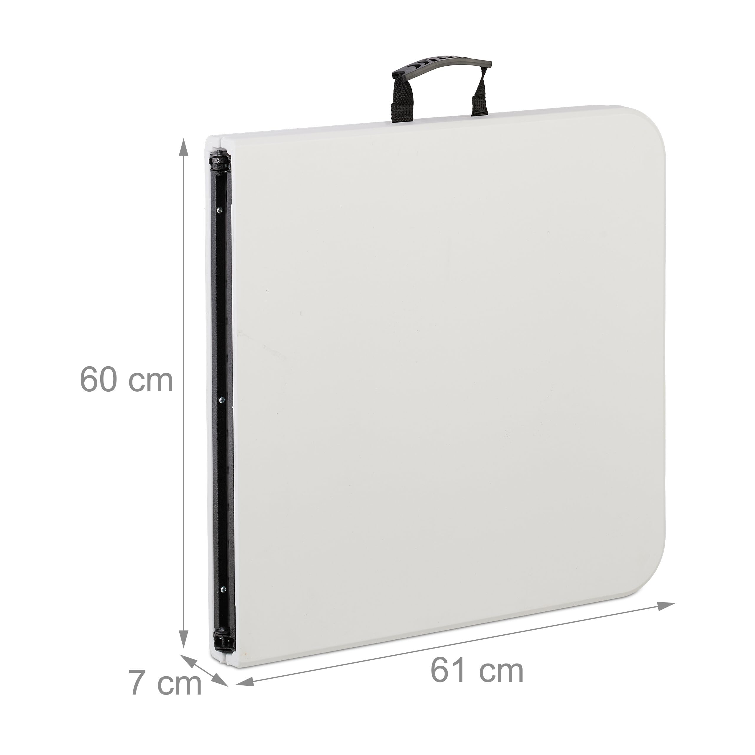 Relaxdays campingtafel, inklapbaar, HBD: 53,5x120x60 cm, kunststof en staal, weerbestendig, 6 personen, zwart