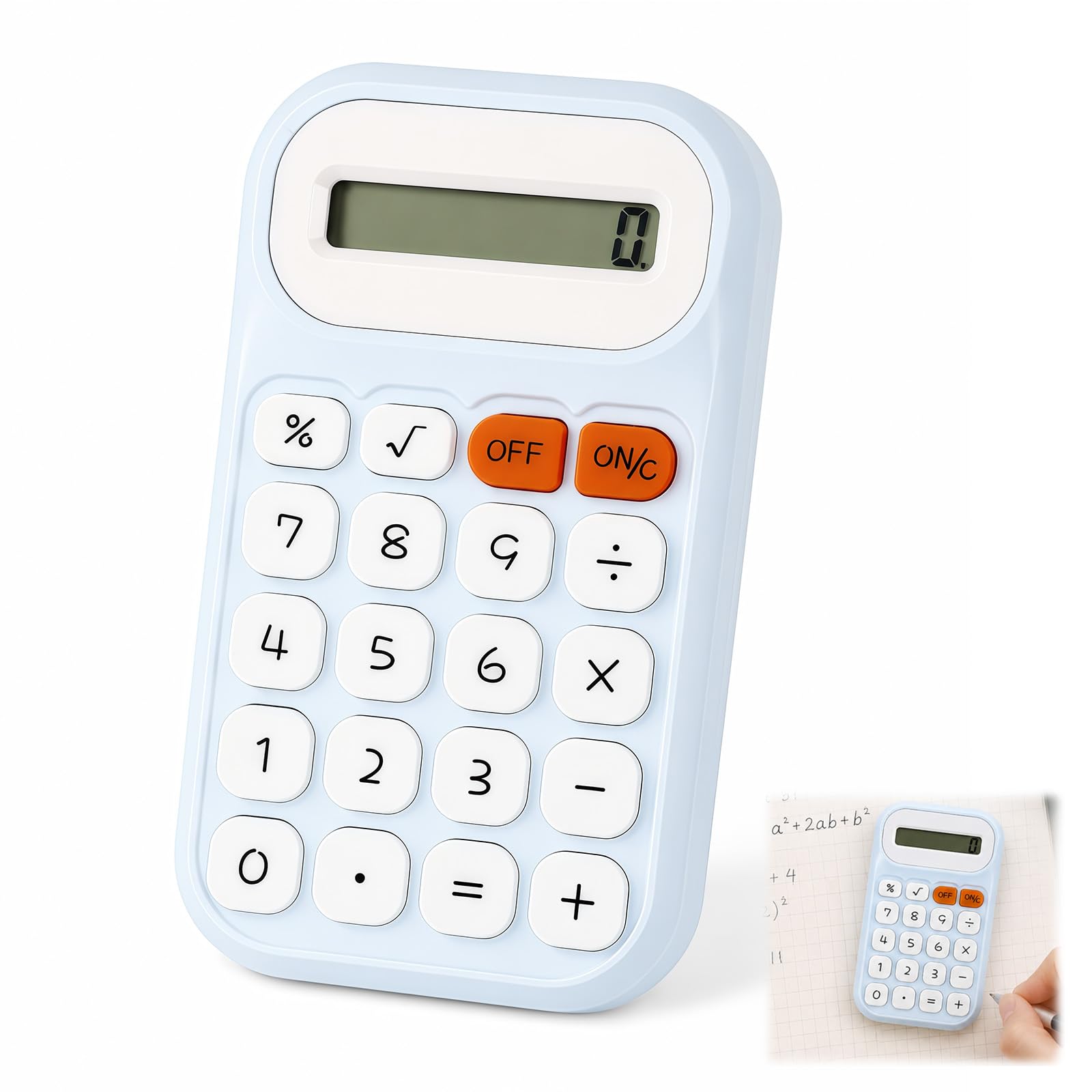 Cute Desk Calculator 8 Digit, Standard Basic Calculator with Large Lcd Display and Sensitive Button, Mechanical Switch Calculator for School, Office and Desk Accessories