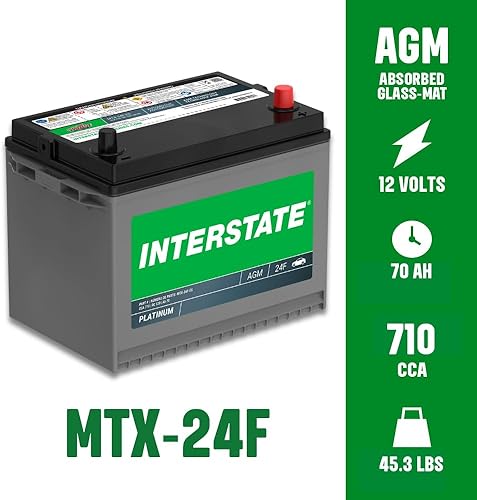 Miniatura 6 de Interstate Batteries Batería automotriz de 12 V 70 Ah (tamaño del grupo 24F) 710CCA SLI AGM Reemplazo de batería automática para automóviles, SUV,