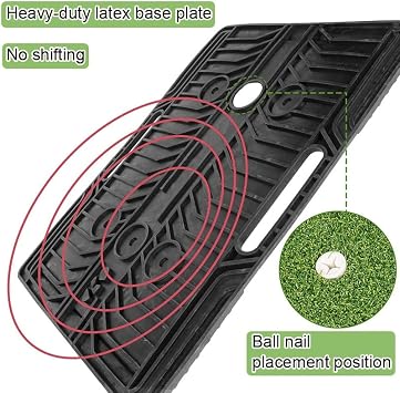 Golf Putting Green, Golf Practice Mat With Non-skid Rubber Base, Golf Hitting Mat With Artificial Turf For Indoor Outdoor(43x27cm)