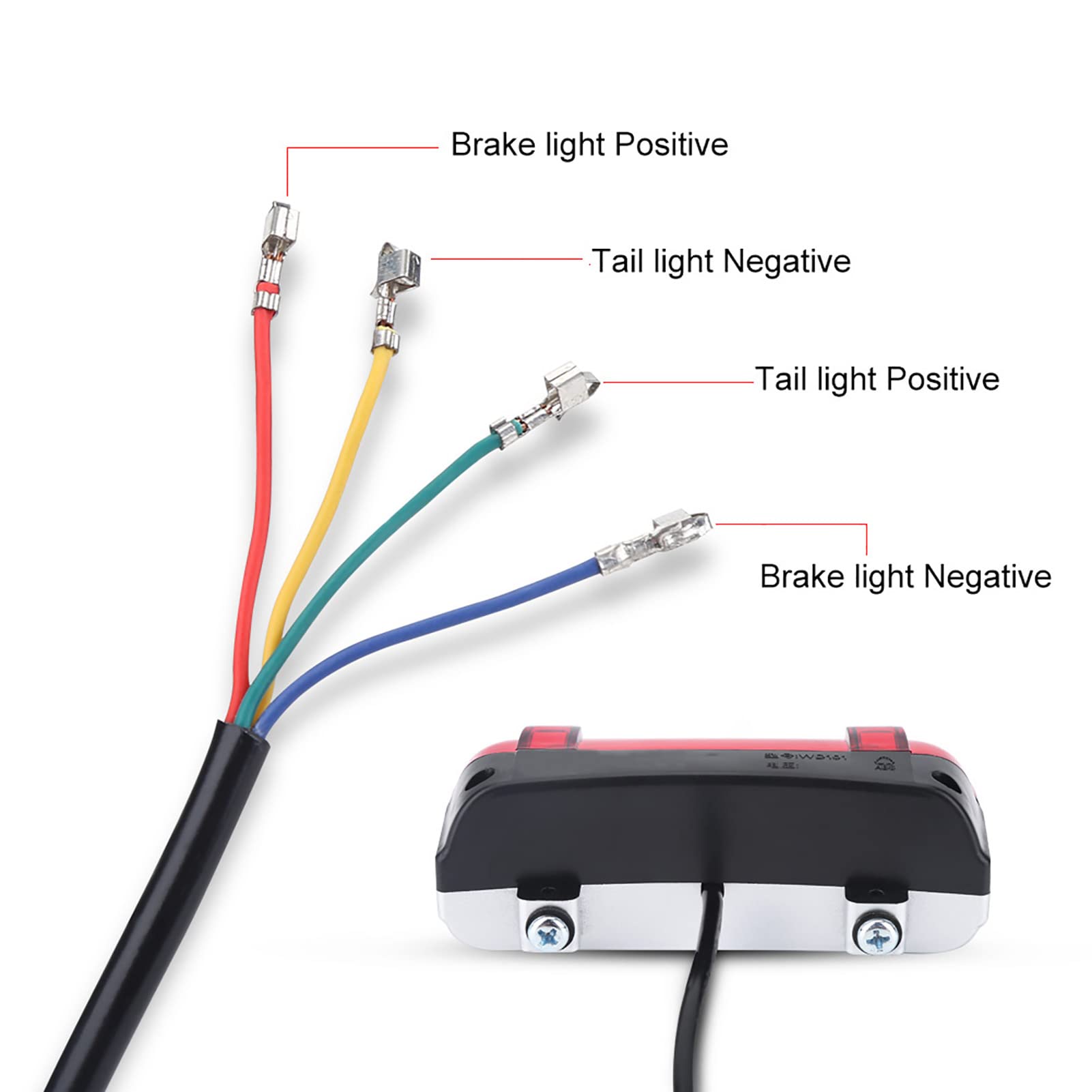 Luce Freno Per Bicicletta 48V A LED - Fanale Posteriore Super Luminoso Per Bici Elettrica, Scooter, E-bike - Stop E Luce Di Posizione - Kit Con Cavi E Viti