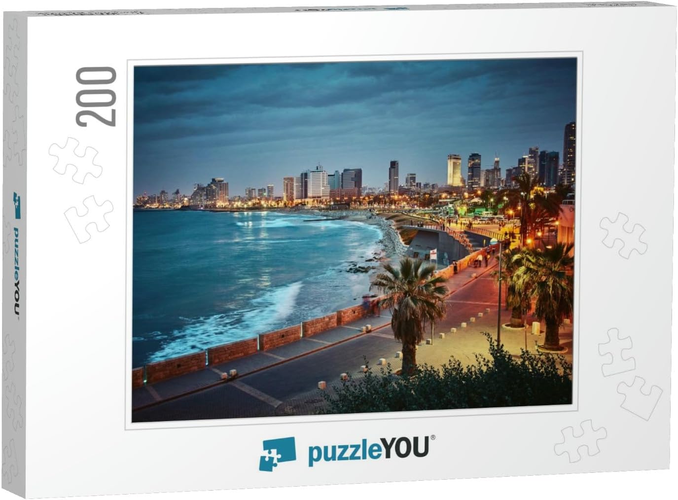 Amazon com: Night View of Tel Aviv Israel Vintage Retro Effect