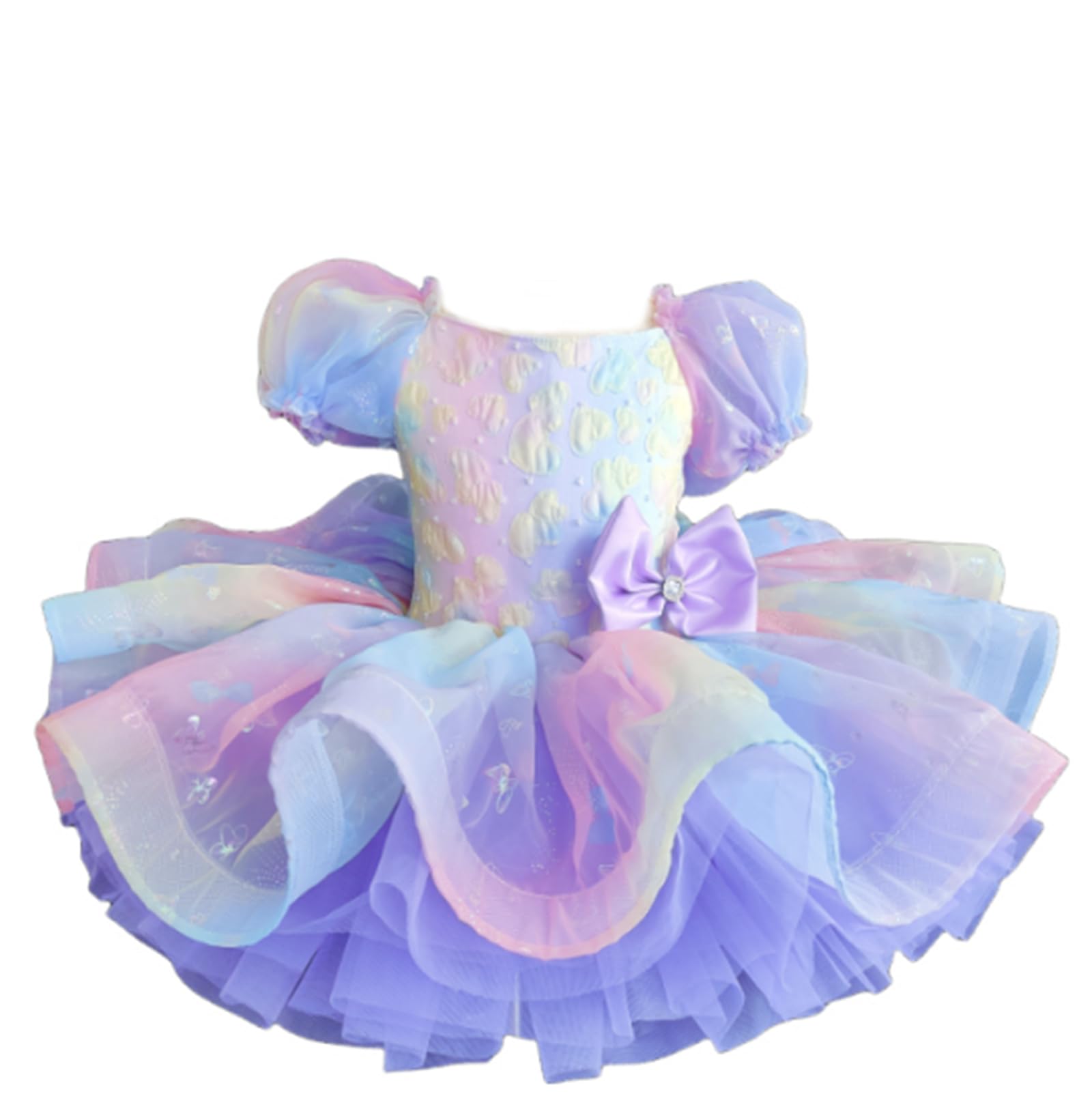 Abito tutù da bambina, gonna a sbuffo in tulle, balletto festa gara costume | paillettes, ricami, costume per spettacoli di danza