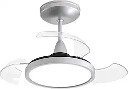 VENTILADOR DE TETO ALISEU RETRÁTIL MID PRATA BIVOLT COM CONTROLE REMOTO