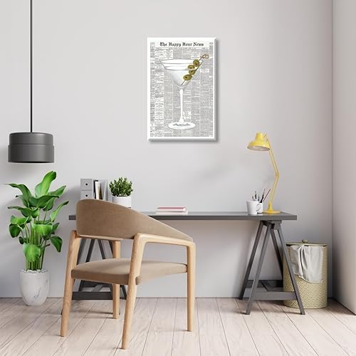 Miniatura 3 de Arte de pared de Martini retro, póster de cóctel de periódico de moda, vintage, alcohol, oliva, impresión en lienzo Funky de los años 70,