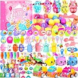 OCTERIC 120 Pcs Pastel Prefilled Plastic Easter Eggs Filled with Assorted Toys Stickers Inside for Kids Boys Girls Toddlers Easter Theme Party Favors Easter Eggs Hunt Basket Filler Stuffers Supplies